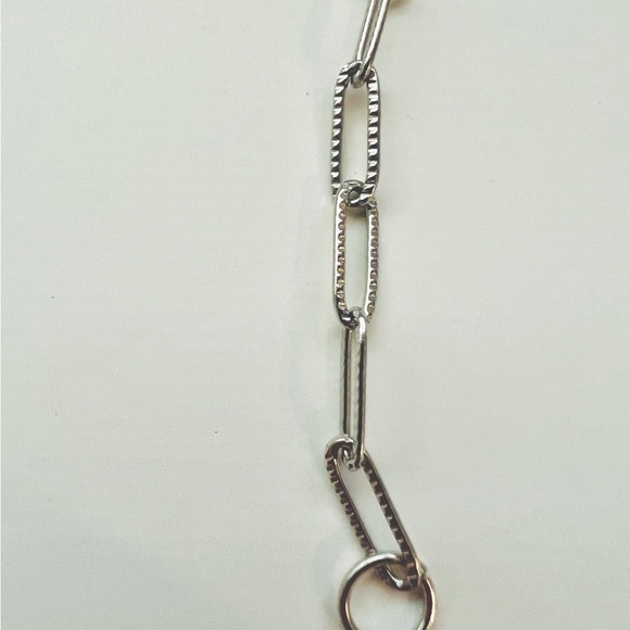 Mixed metal gold or silver paperclip silver carabiner necklace - Picture 7 of 7